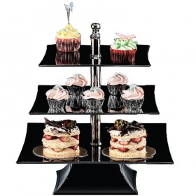 Поликарбонатна квадратна стойка "Черна" - 3 етажа